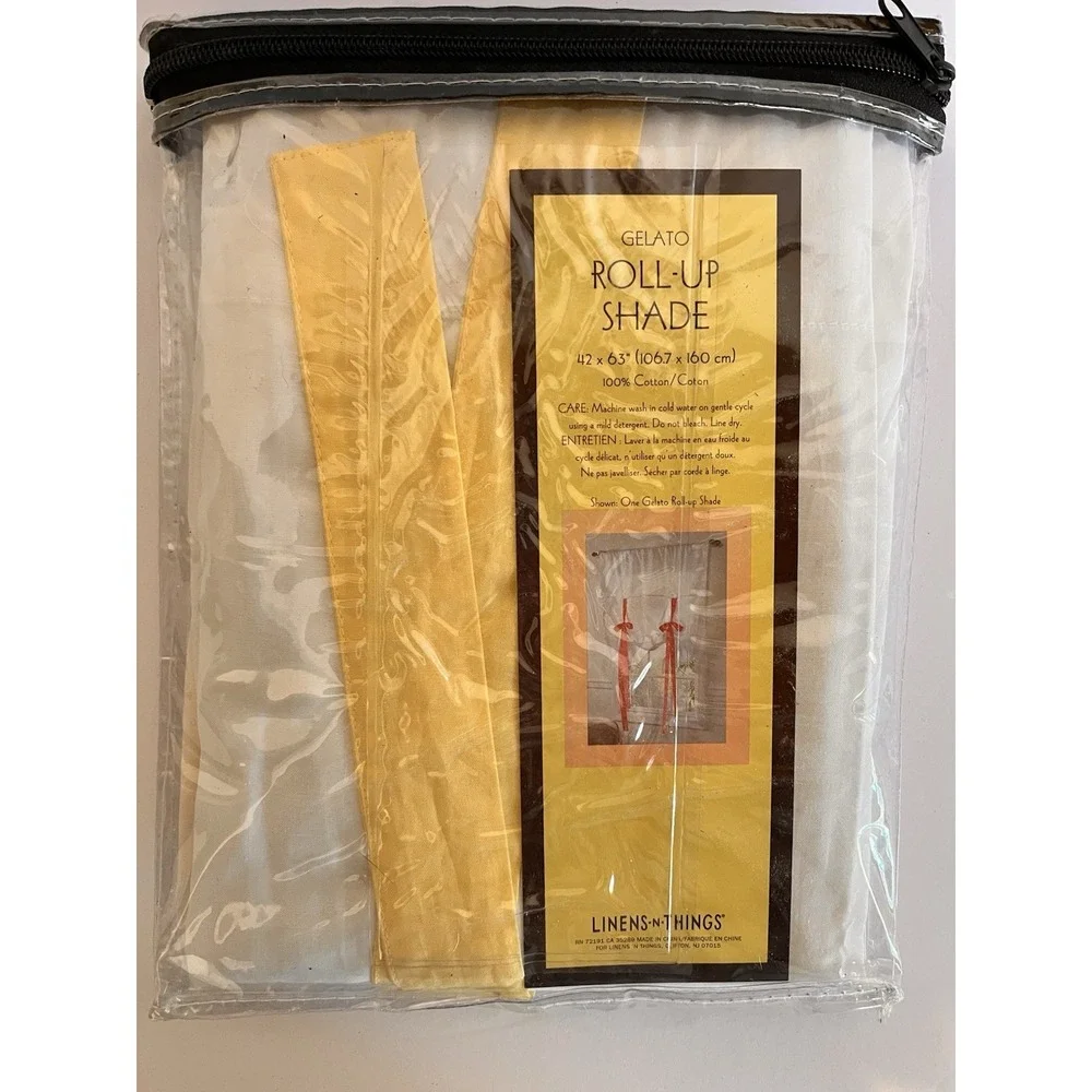 Roll Up Shade White With Yellow Ribbon Gelato Linens And Things 42